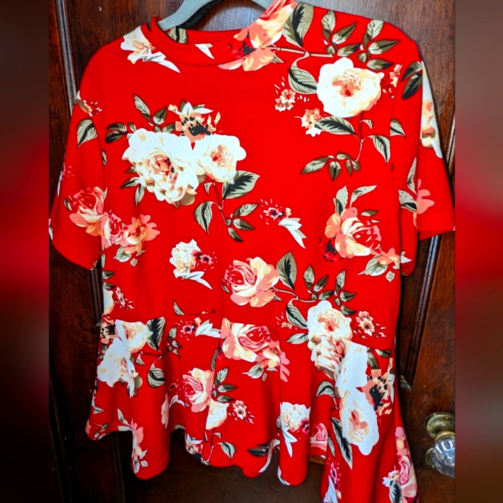 Red flowered SheIn top 3x